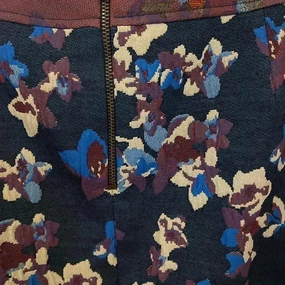 Anthropologie Maeve Cardana Purple Blue Floral Mini Skirt Size 0 - Picture 8 of 9